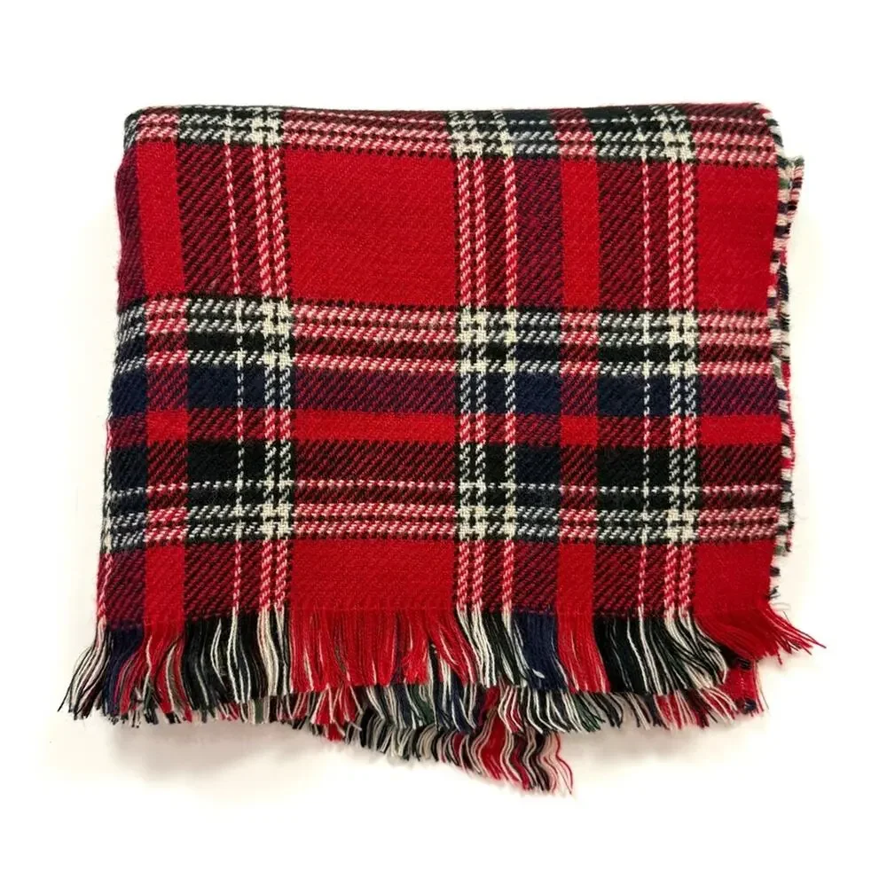 Mud Pie Reversible Plaid Houndstooth Blanket Scarf
